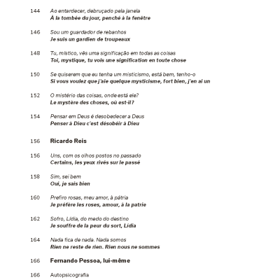 Página de livro com texto em português e francês sobre fundo branco