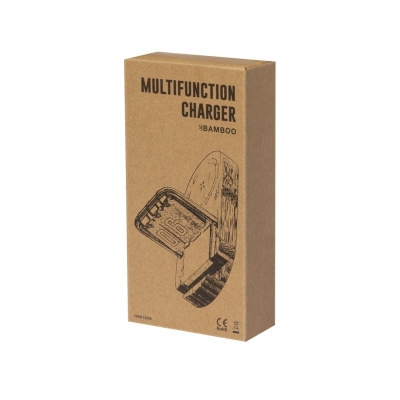 Embalagem de papel castanho para carregador multifunções Bamboo com impressão preta