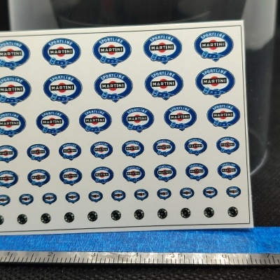 Folha de autocolantes MARTINI SPORTLINE azul e régua