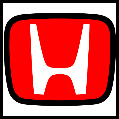 Logótipo Honda em fundo vermelho com moldura preta e letra H branca