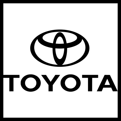 Logótipo da Toyota em preto sobre fundo branco