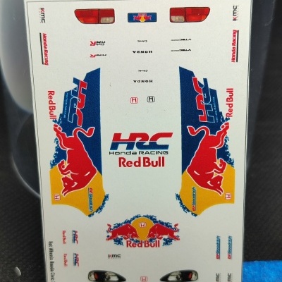 Autocolantes Honda Racing Red Bull para modelos Hot Wheels