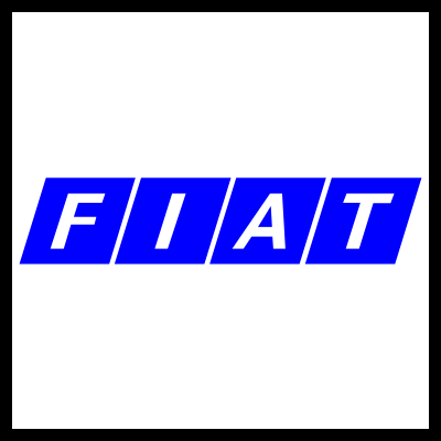Logótipo FIAT azul com letras brancas
