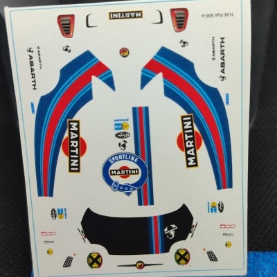 Folha autocolante para modelo de carro com decoração Martini e Abarth