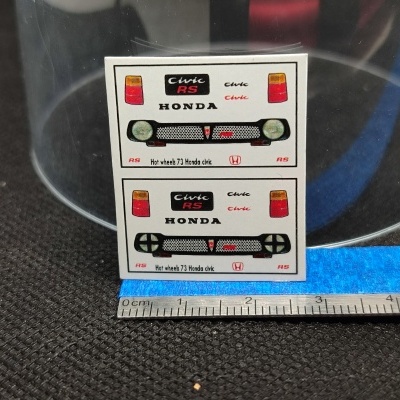 Autocolantes decalques para Honda Civic 73 Hot Wheels