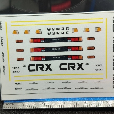 Folha de autocolantes para carros Honda CRX da Mugen com vários designs e textos