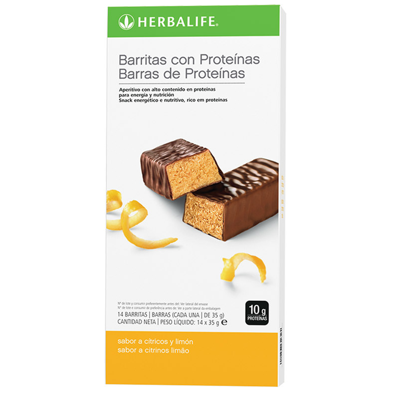 Barras de Proteínas Citrinos Limão 14 Barras Embalagem de barras de proteína Herbalife sabor citrinos e limão