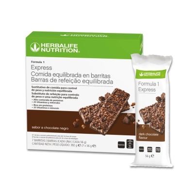 barra de refeição Herbalife Nutrition Formula 1 Express sabor chocolate negro