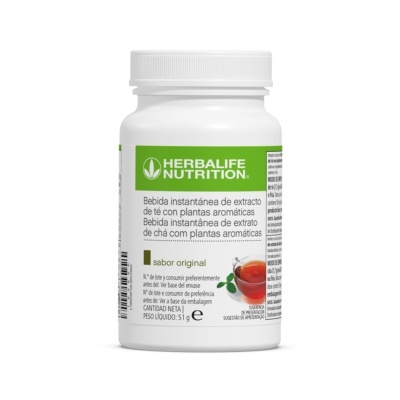 Frasco branco de bebida instantânea Herbalife Nutrition sabor original