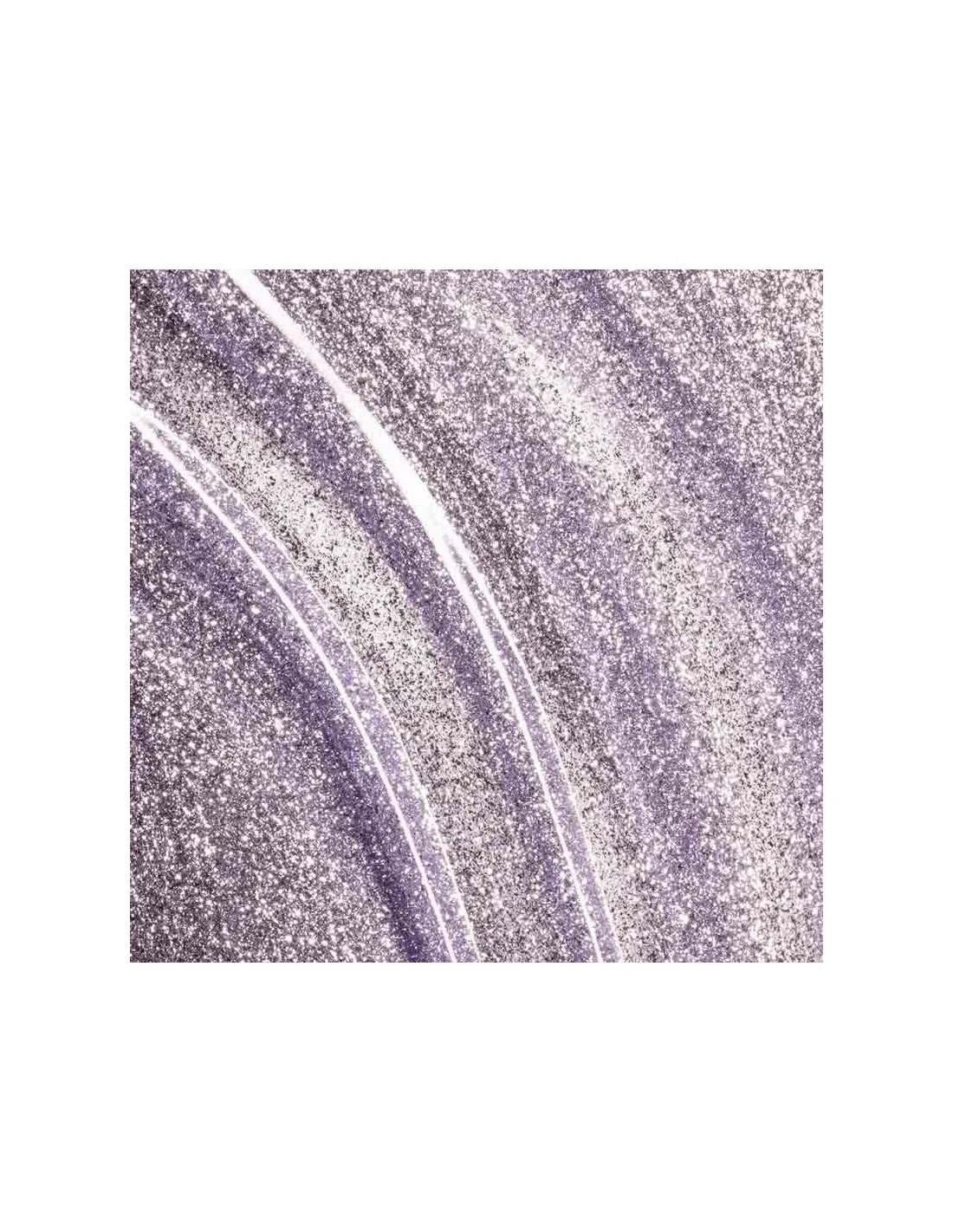 True Pure Gel Polish Andreia 0% Plastic T09 10.5ml Textura brilhante roxa e prata com linhas curvas