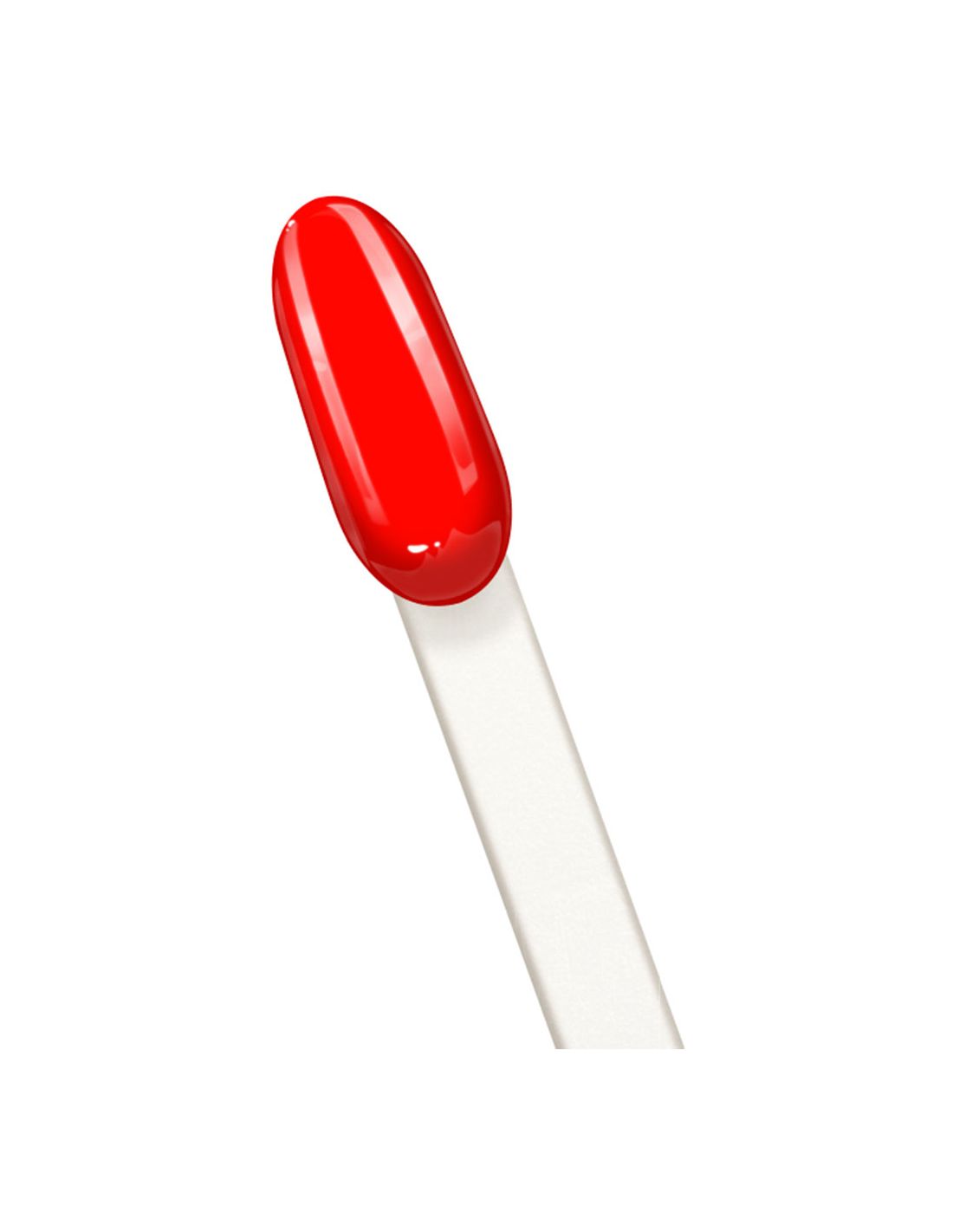 Verniz Like Gel 119 Laranja Vivo - Inocos Objeto com ponta vermelha e cabo branco isolado em fundo branco