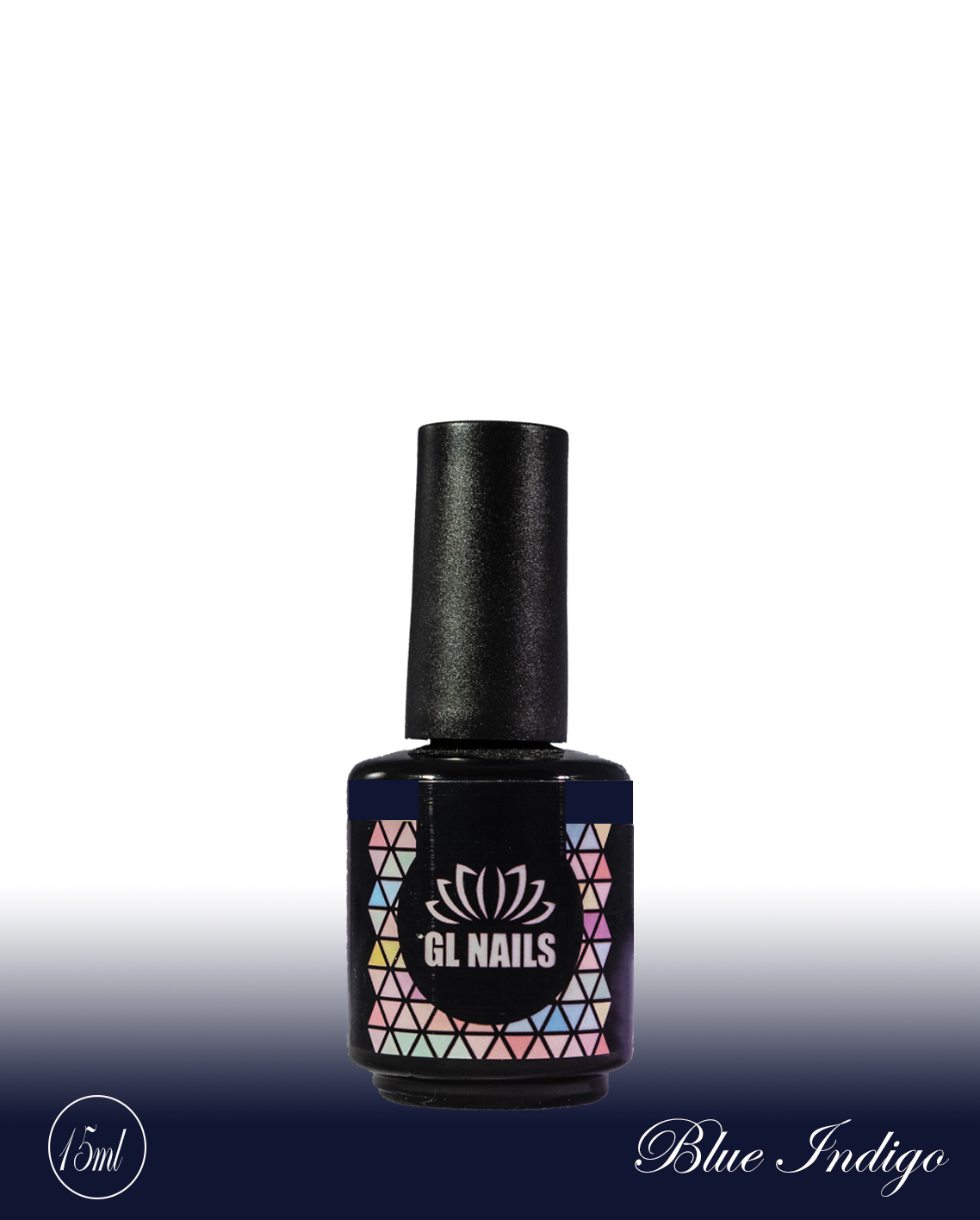 GL Nails - Verniz Gel Blue Indigo 15ml Frasco de verniz para unhas GL NAILS Blue Indigo 15 ml