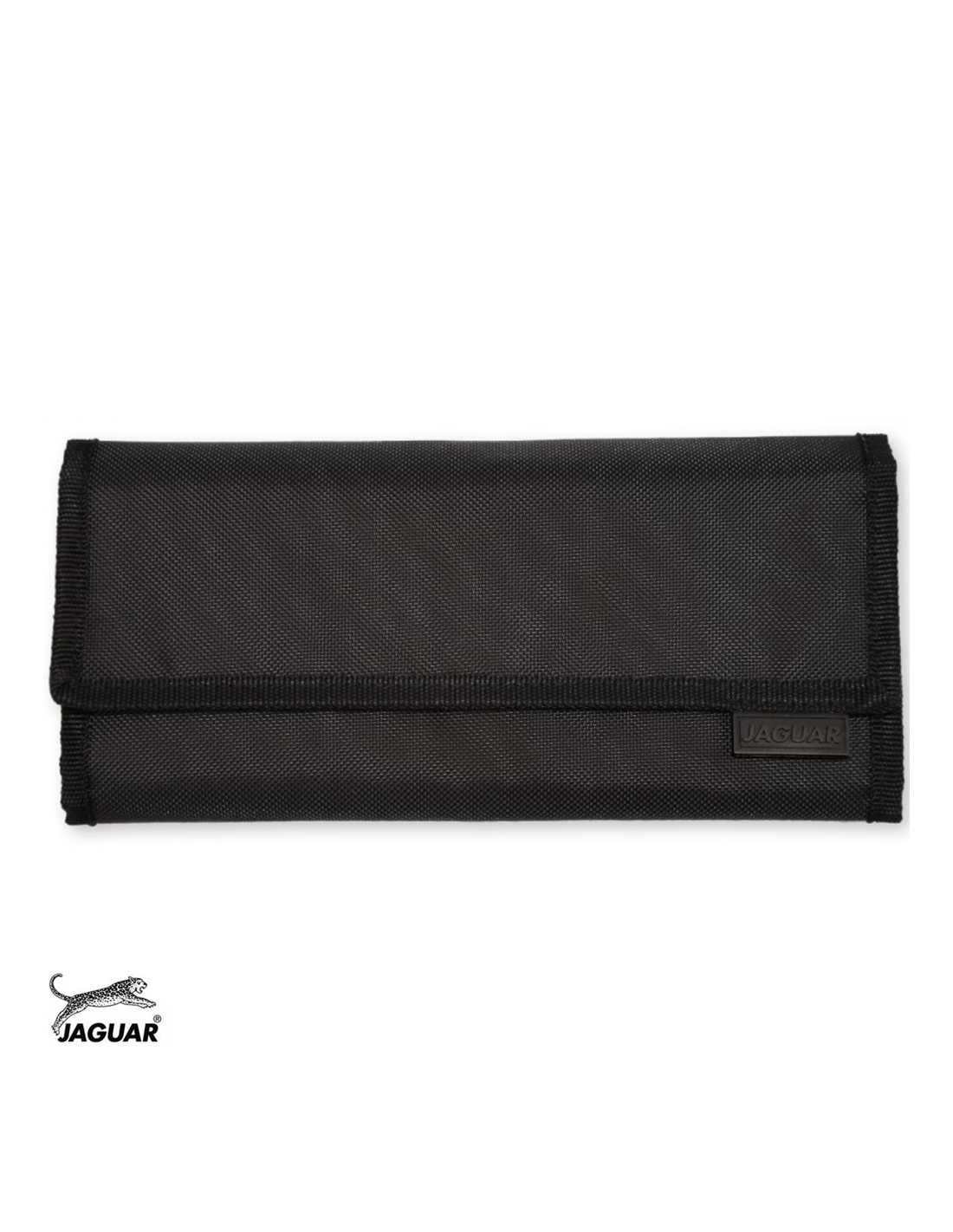 Jaguar Estojo 9 Pentes A-Line Verde Estojo preto retangular de tecido com etiqueta Jaguar e logótipo Jaguar no fundo