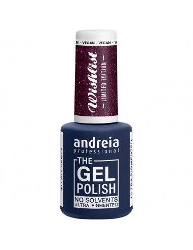 The Gel Polish Andreia - Wishlist- WL1 Esmalte gel Andreia Professional azul escuro com rótulo WishList LIMITED EDITION.