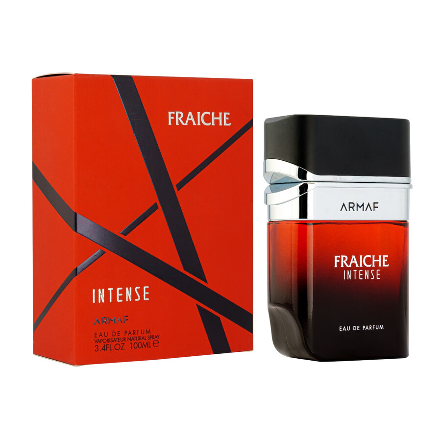 Armaf Fraiche Intense Eau De Parfum 100ml Frasco de perfume Fraiche Intense com embalagem vermelha e preta