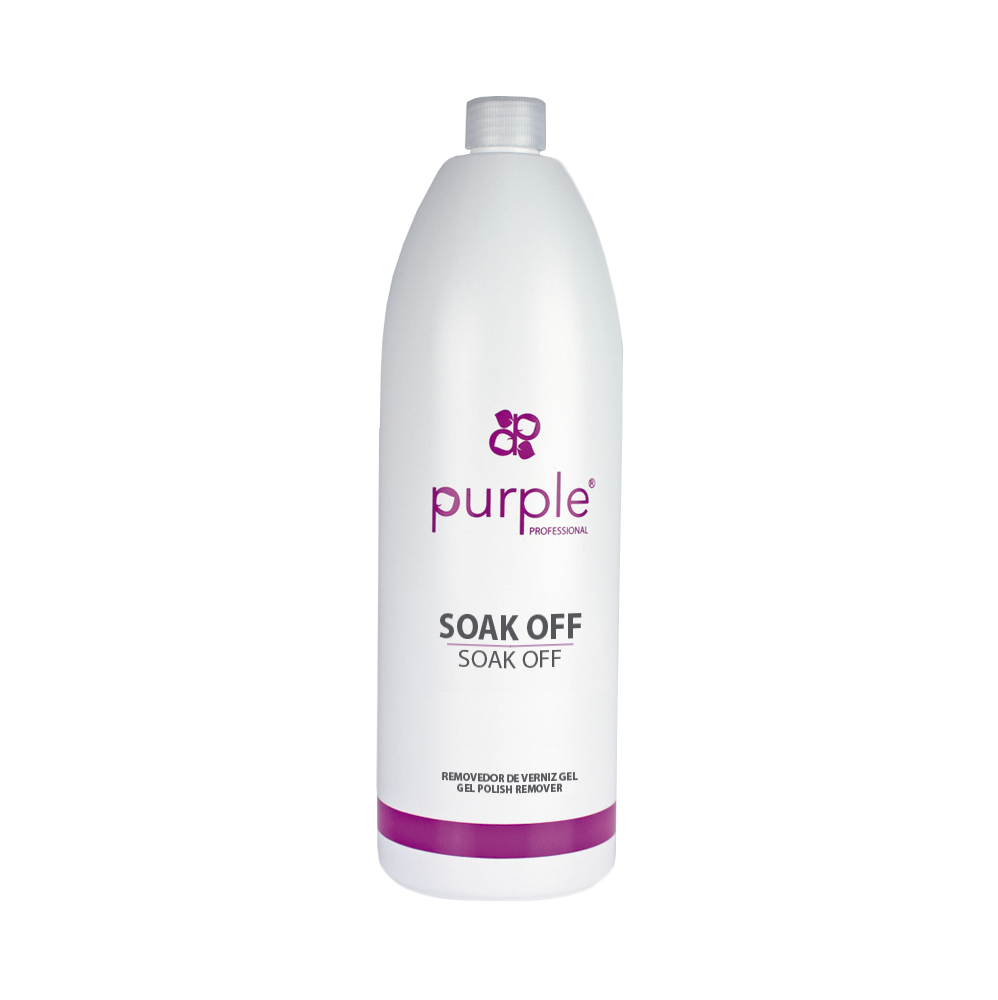 Purple Removedor Soak Off 1000ml Frasco de removedor de verniz gel Purple Professional branco