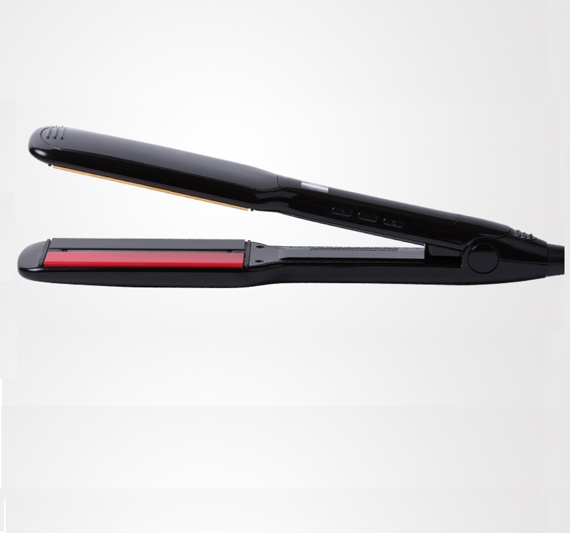 PerfectBeauty Prancha ULTIMATE ONE FOR ALL Titânio, Cerâmica, Turmalina e Infravermelhos Prancha de alisar cabelo preta com placas vermelhas