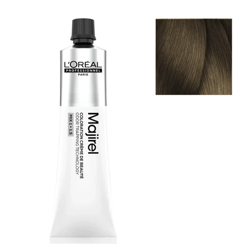 Loreal coloração majirel 7 50ml Tubo de tinta para cabelo LOréal Majirel com amostra de cor castanho claro