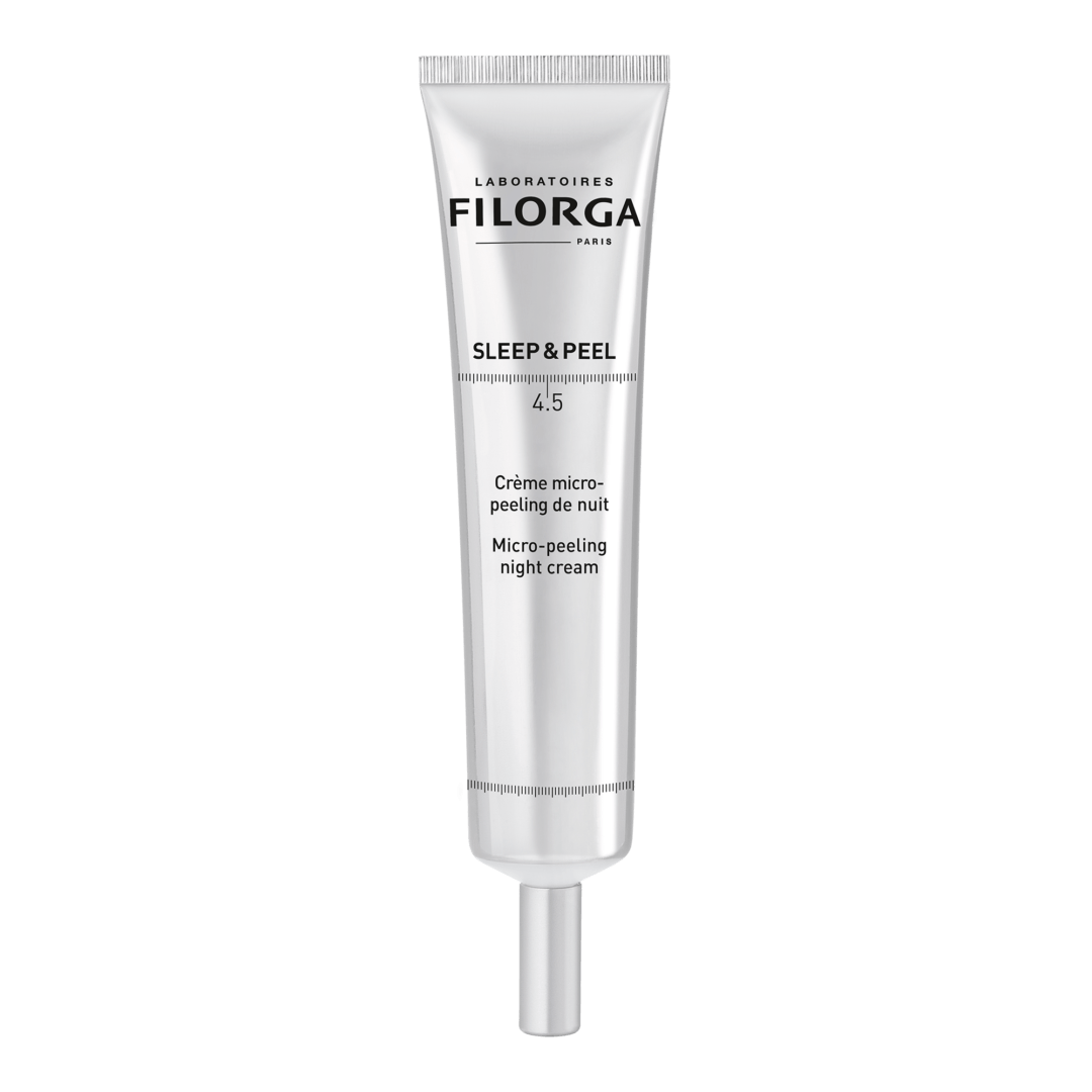Filorga Sleep & Peel 4.5 Micro-Peeling Night Cream - 40ml Tubo prateado de creme SLEEP & PEEL FILORGA