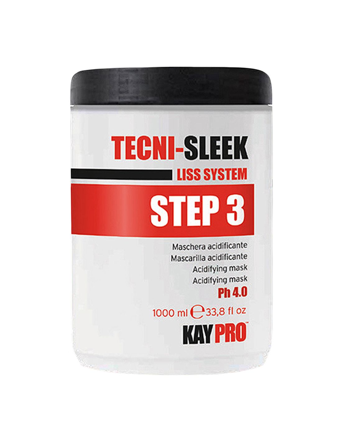 Máscara Acidificante 1000ml - Tecni Sleek - KayPro Frasco branco de máscara acidificante Tecni-Sleek STEP 3 KAYPRO