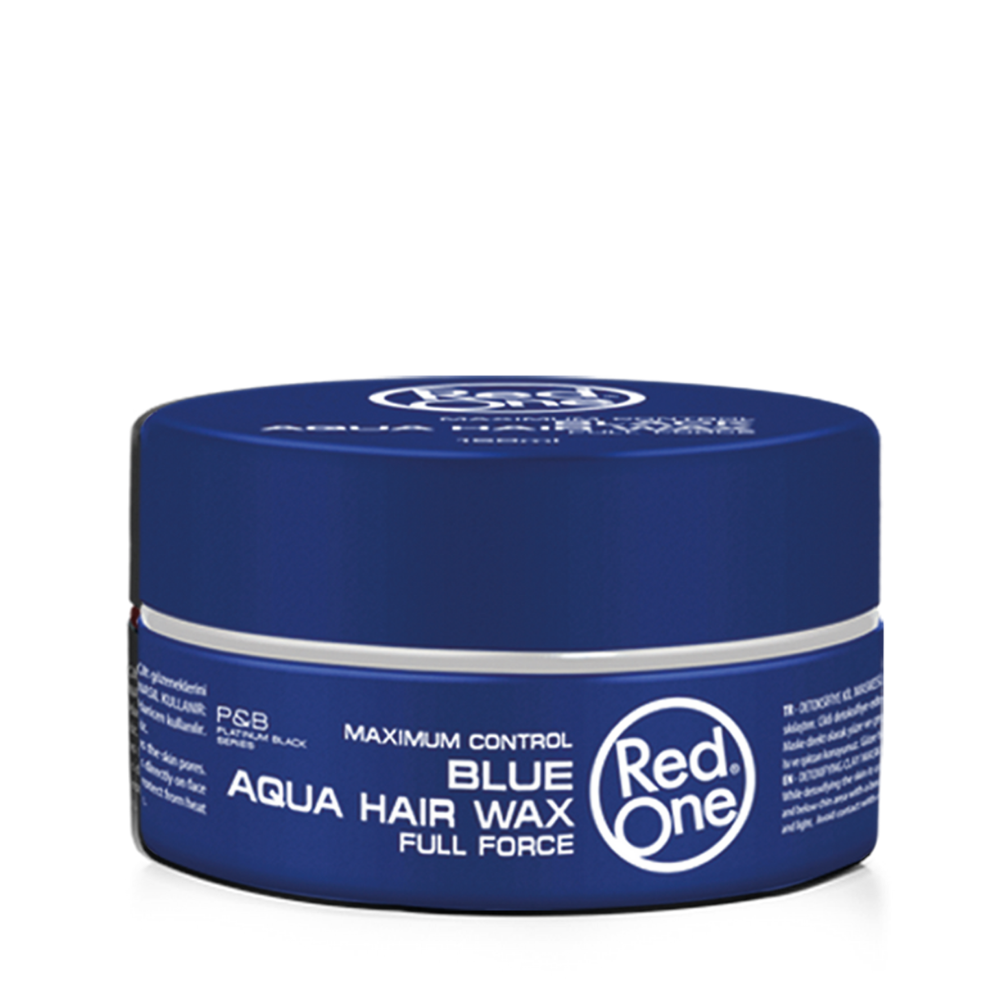 Red One Aqua Hair Wax Blue 150ml Cera para cabelo RedOne Aqua Hair Wax Full Force Blue, embalagem azul, texto branco