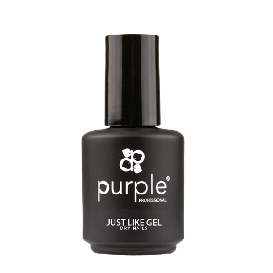 Purple Just Like Gel 15ml frasco preto fosco de esmalte em gel para unhas com tampa preta brilhante