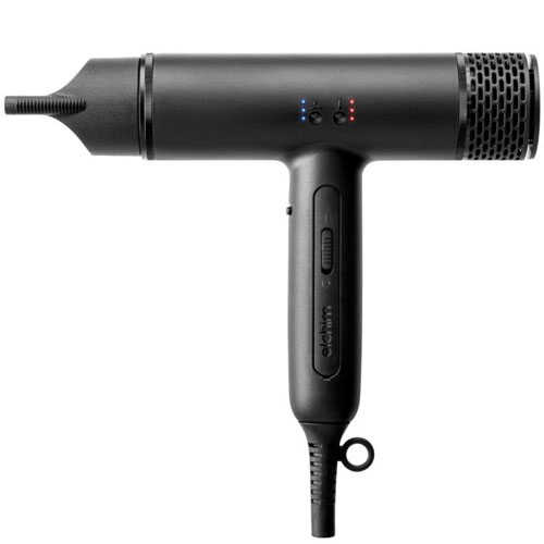 Elchim Secador Cabelo Dynamos Black-12.40139 Secador de cabelo preto com botões e luzes azuis e vermelhas