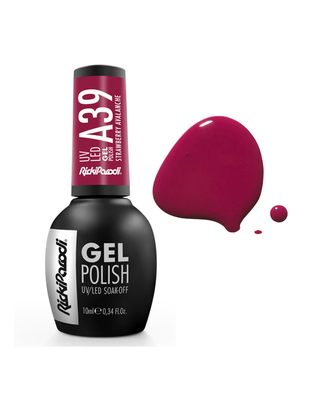 Verniz Gel A39 Strawberry Avalanche - Fire Collection - Ricki Parodi Esmalte gel UV LED RickiParodi A39 com borrão rosa intenso