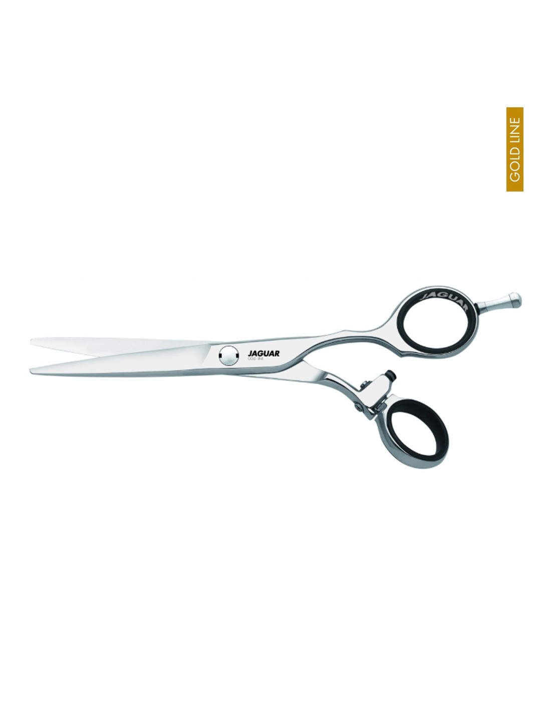 Jaguar Tesoura Convex Flex Gold Line Tesoura de corte profissional JAGUAR em aço inoxidável com punhos pretos