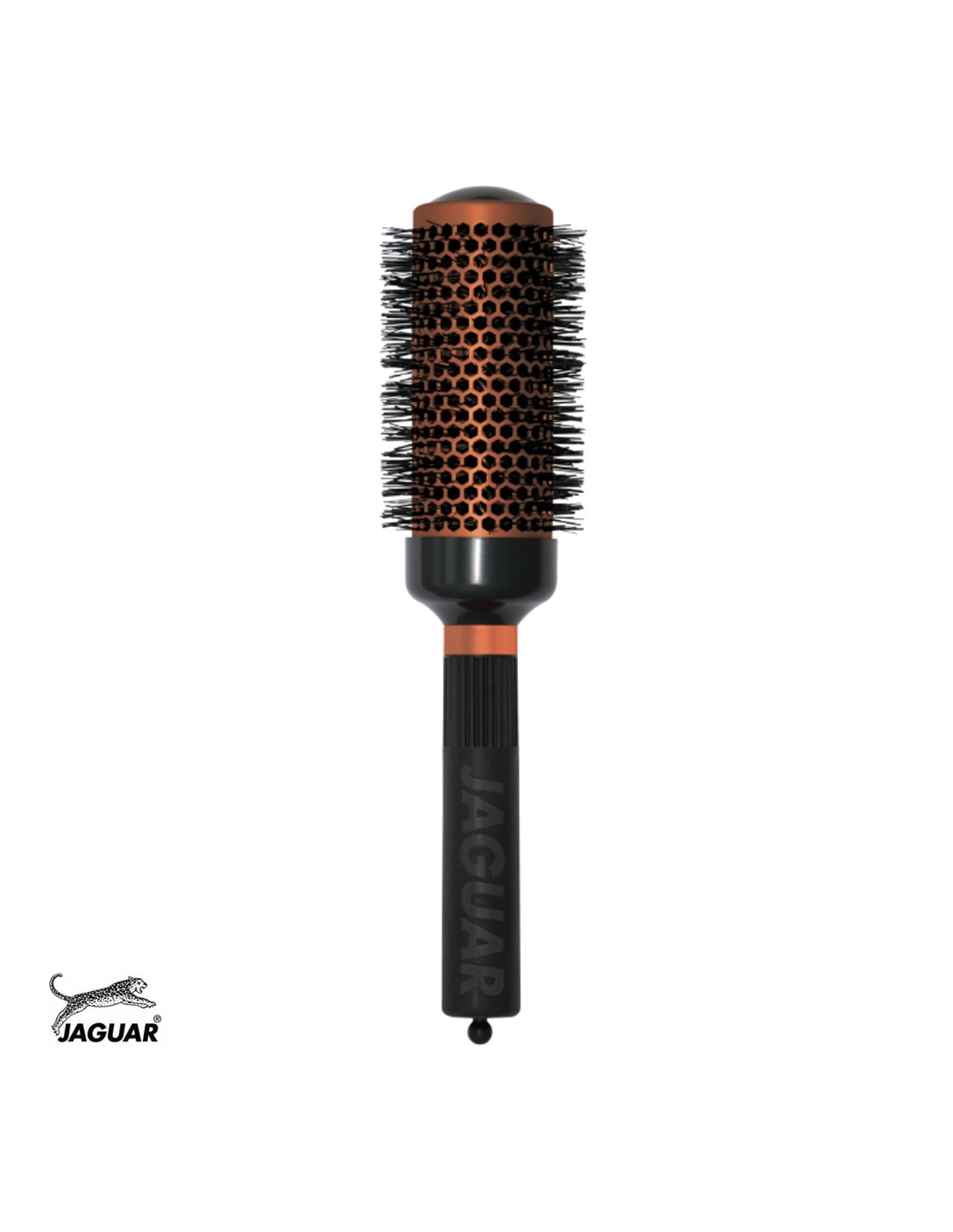 Jaguar Escova CC43 CC Serie Escova de cabelo redonda metálica bronze com cerdas pretas e cabo preto JAGUAR