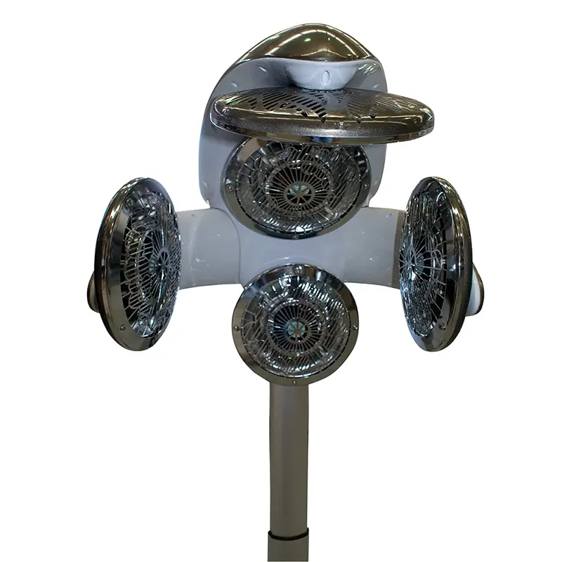 Futuramic acelerador e tratamento capilar Equipamento profissional de secagem de cabelo com ventiladores circulares prateados