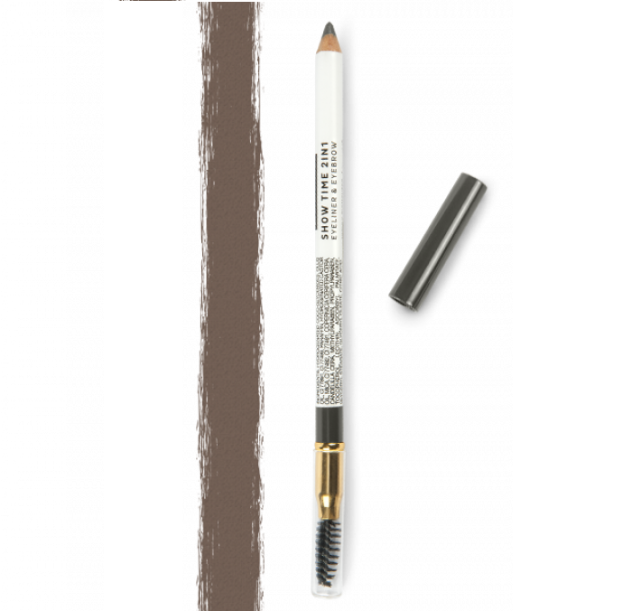 Andreia Eyes SHOW TIME – Eyeliner 2 in 1 – 04 Light Brown Lápis para sobrancelhas com escova e traço castanho