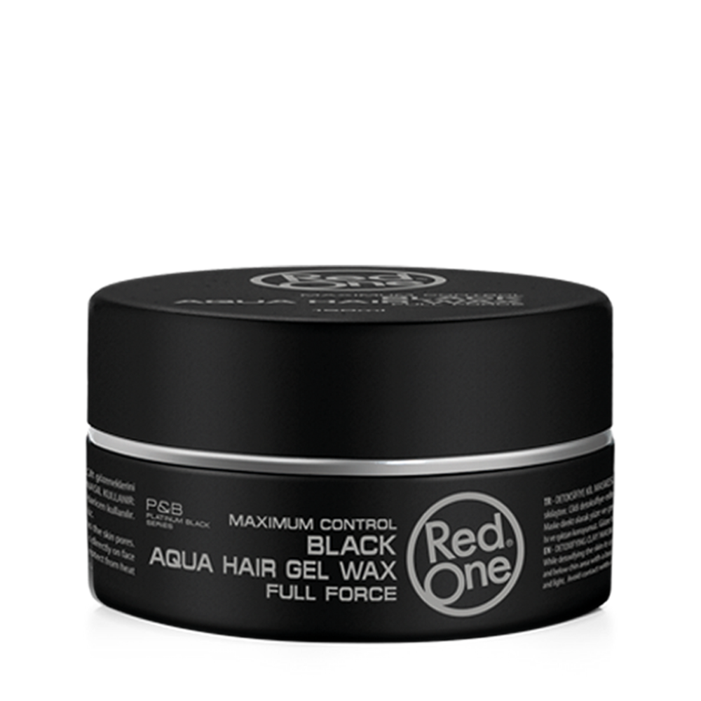 Red One Aqua Hair Gel Wax Black 150ml Frasco preto de gel de cabelo Red.one black