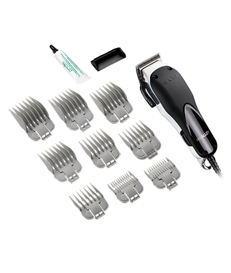 Andis Pro Alloy Máquina de cortar cabelo com pentes acessórios e tubo de lubrificante
