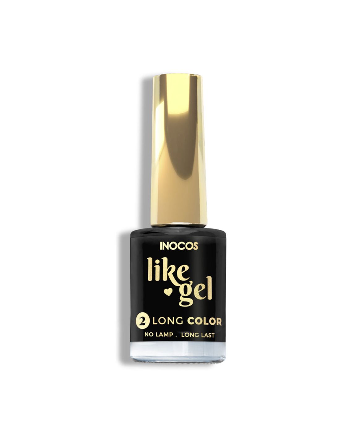 Verniz Like Gel 128 Preto Preto - Inocos Verniz de unhas INOCOS like gel preto com tampa dourada