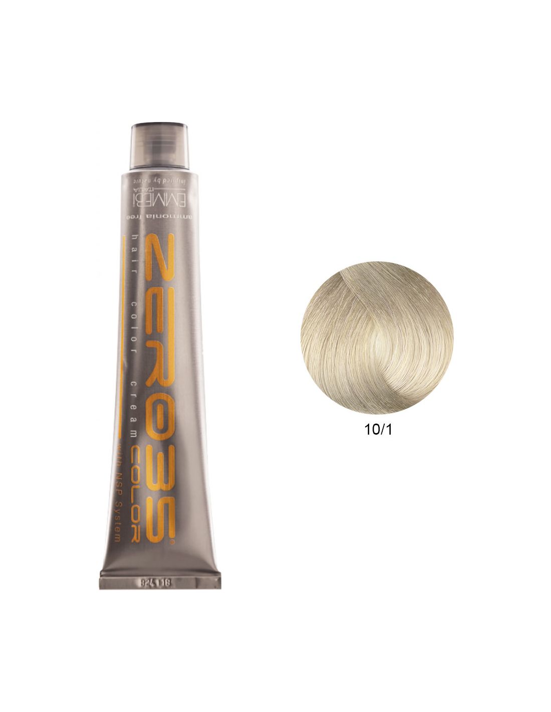 Coloração Sem Amoníaco 100ml - 10/1 Loiro Cinza Platinado - Zero35 - Emmebi Tubo metálico de tinta de cabelo ZENOS VIVID COLOR e cabelo tingido louro platinado 10/1