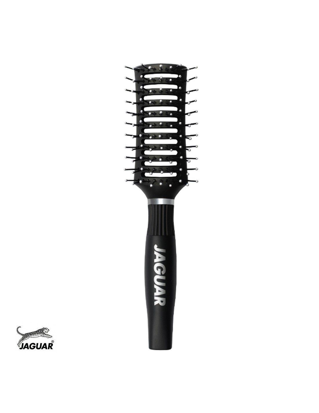 Jaguar Escova SP4 Tunnel - SP Serie Escova de cabelo preta JAGUAR com cerdas de nylon em fundo branco