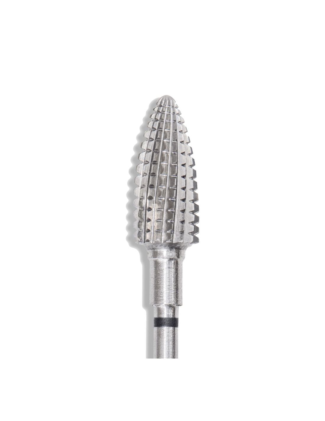 Broca Oval Carbono 6x15mm nº2- INOCOS Broca metálica cónica prateada com ranhuras e dentes