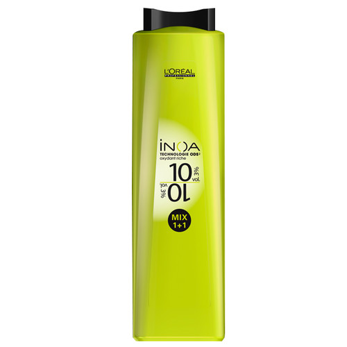 L’Oréal Professionnel Oxidante Inoa - 10Vol 1000ml Frasco verde L'Oréal Inoa com tampa preta e texto do produto no rótulo