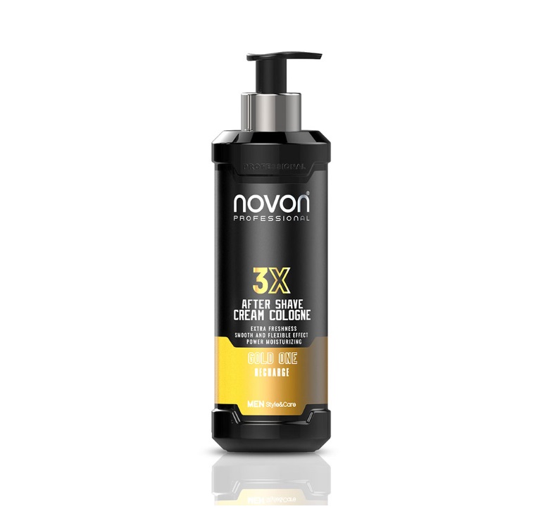 Novon Professional After Shave Gold One 400ml Frasco negro com doseador contendo loção after shave