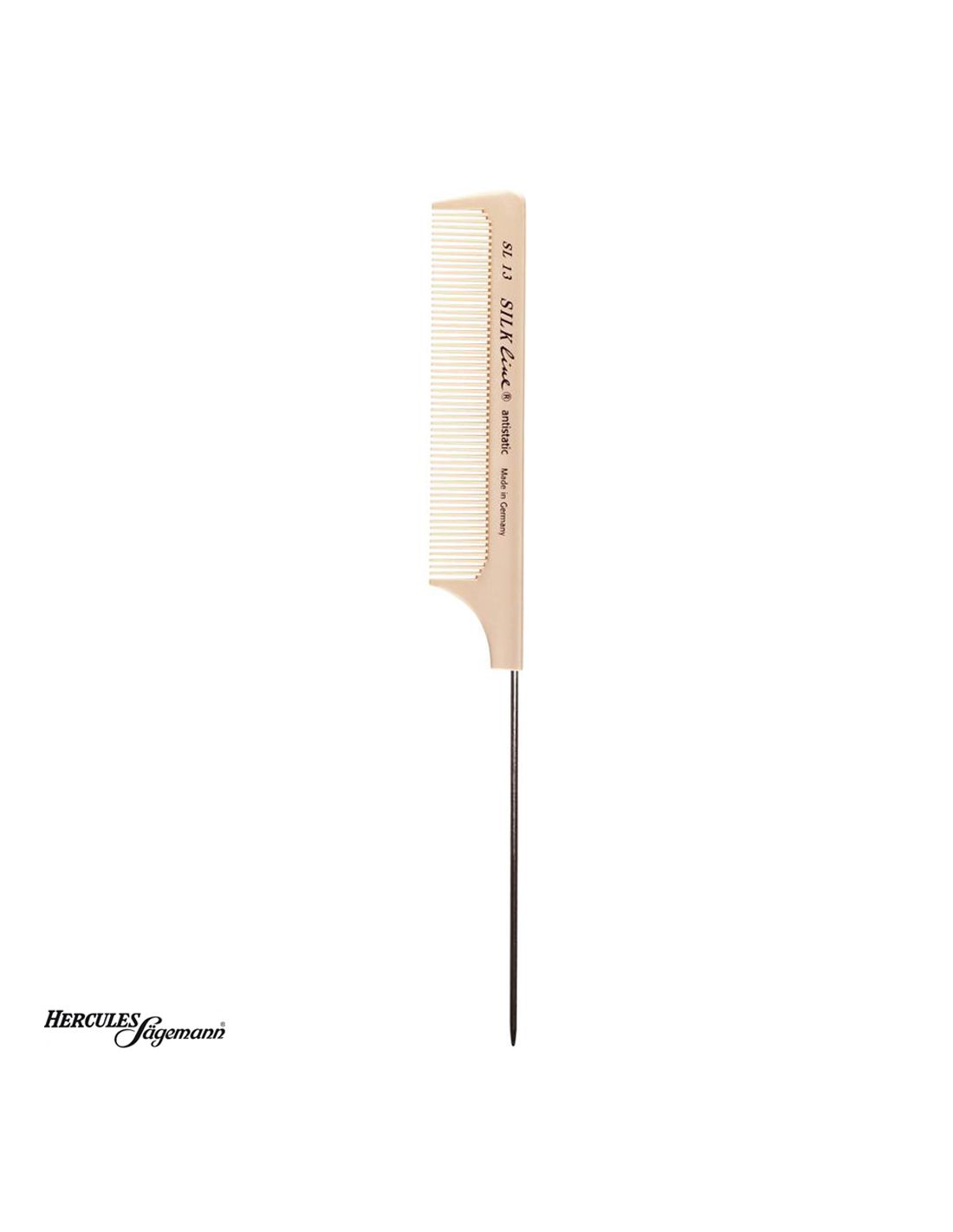 Pente Silkline SL13 - Hercules Sagemann Pente fino creme com cabo e ponta metálica