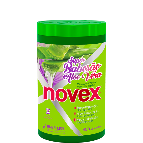 Novex Máscara Super Babosão Aloe Vera 400g Máscara capilar Novex Super Babosão Aloe Vera em pote verde de 400g