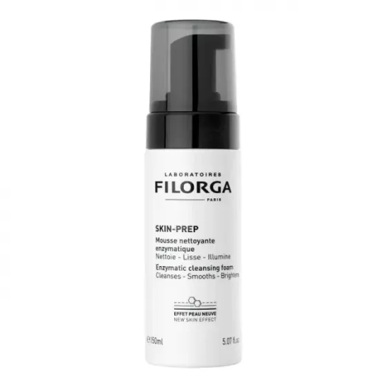 Filorga Enzymatic Cleansing Foam Light Cleansing Foam For Face Frasco branco com tampa preta translúcida de espuma de limpeza enzimática Filorga