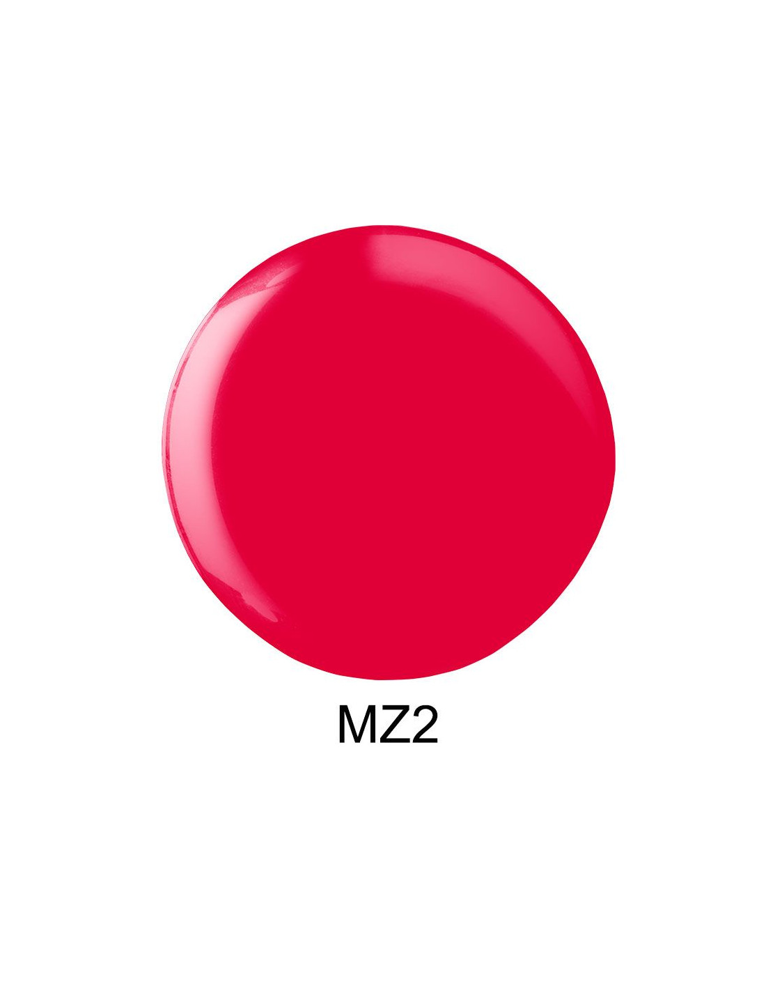 Verniz Gel Andreia MZ2 - Magazine Collection Amostra circular de verniz vermelho com código MZ2 num fundo branco