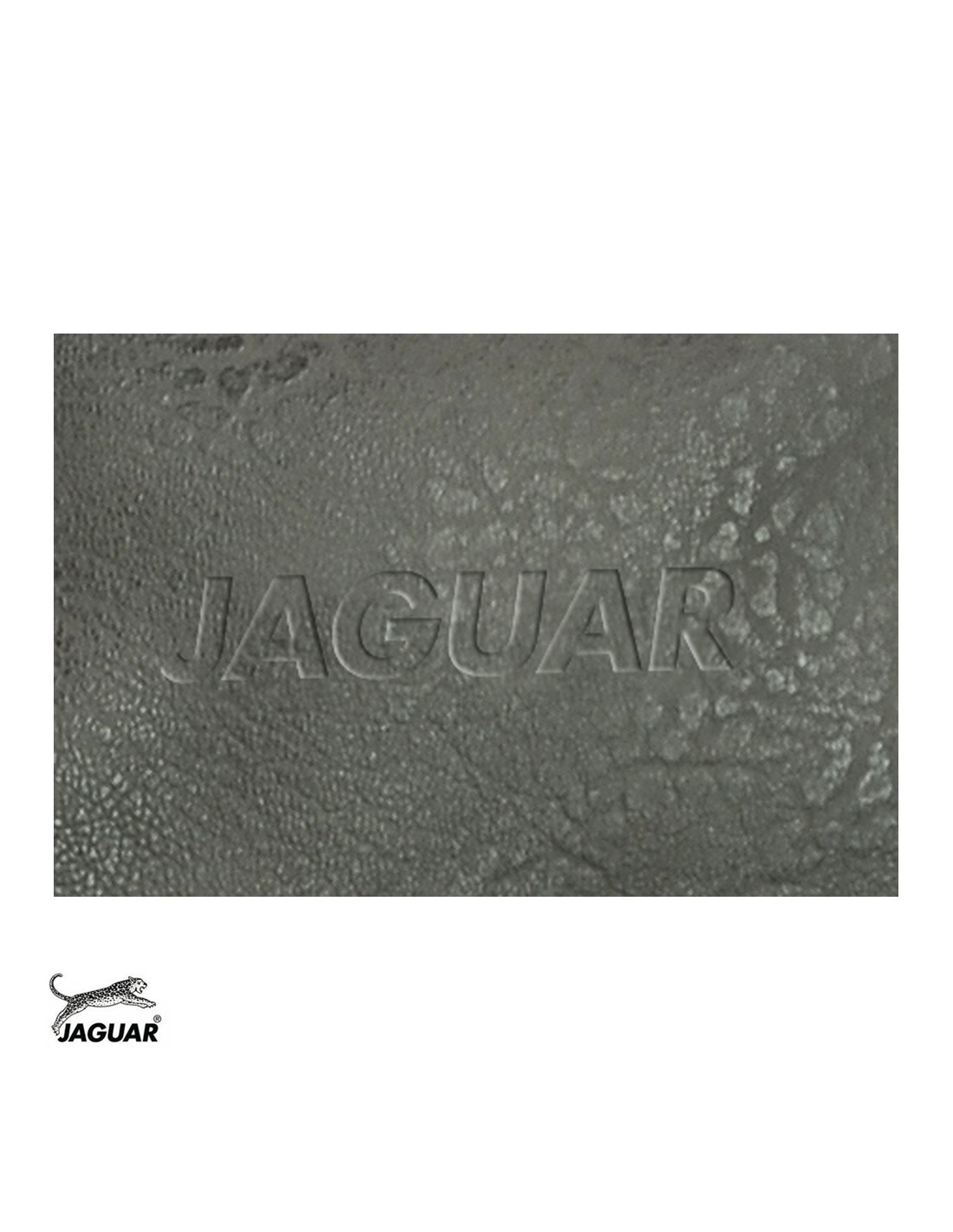 Jaguar Bolsa Studio Cabeleireiro Pele cinza com textura e palavra JAGUAR em relevo