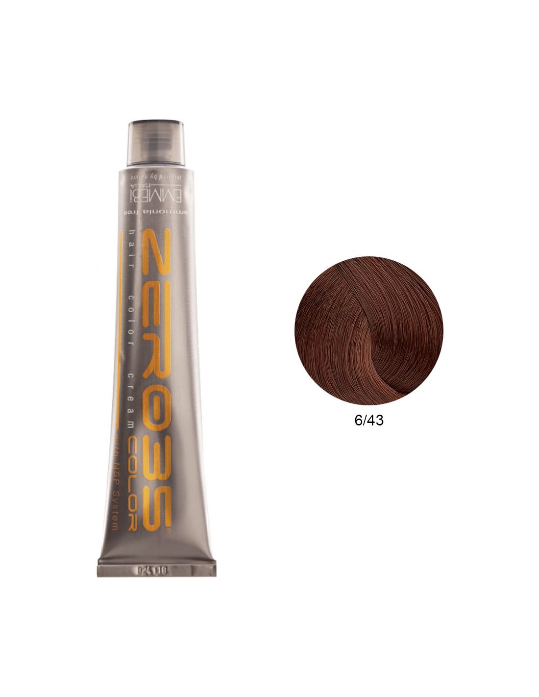 Coloração Sem Amoníaco 100ml - 6/43 Loiro Cobre Dourado Escuro - Zero35 - Emmebi Tubo de tinta de cabelo NEROS 35 cor castanho 6/43