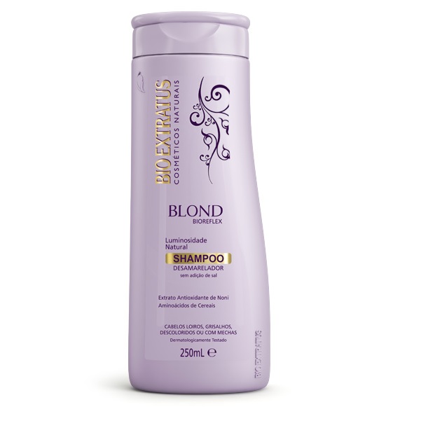 Bio Extratus Shampoo Desamarelador Blond Bioreflex 250ml Frasco lilás de champô Bio Extratus Blond