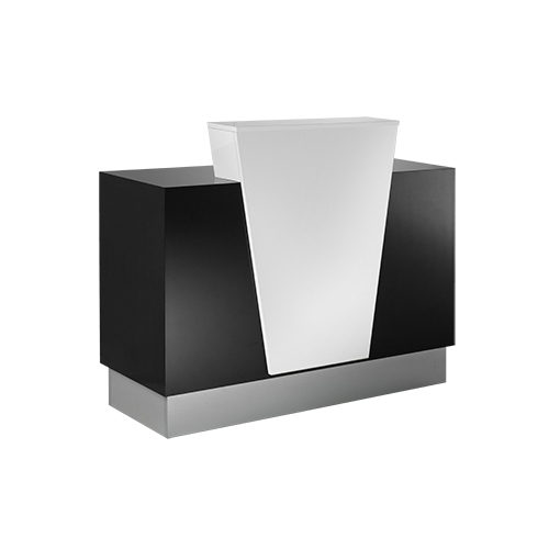 Balcão AGV Entrada balcão moderno preto e branco em MDF com base cinza prateado