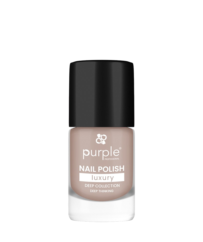 Purple Verniz Luxury Deep Thinking 10ml Verniz para unhas bege com tampa preta Purple Professional