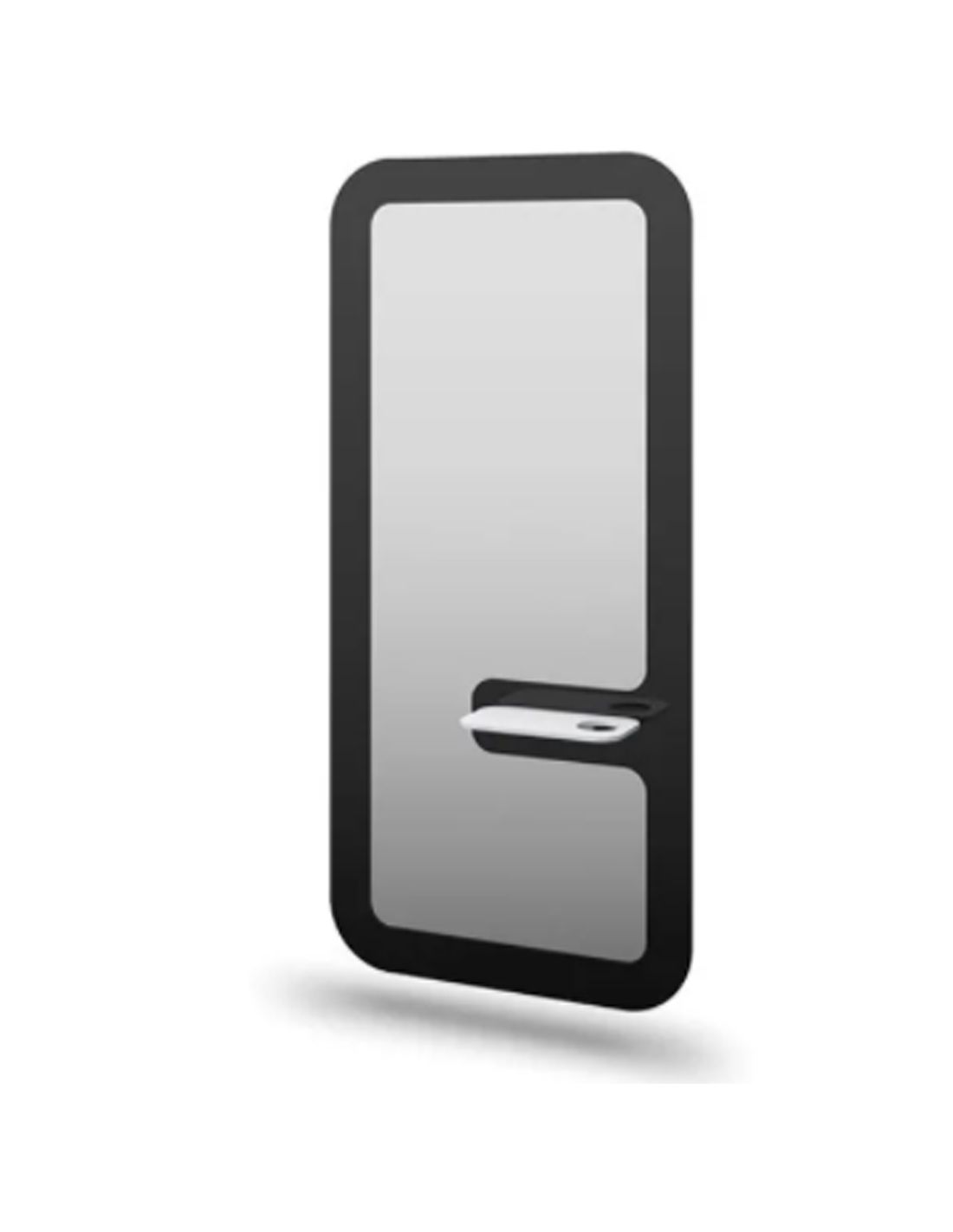 Mirplay Bancada Poppy B Espelho de corpo inteiro com moldura preta e prateleira integrada